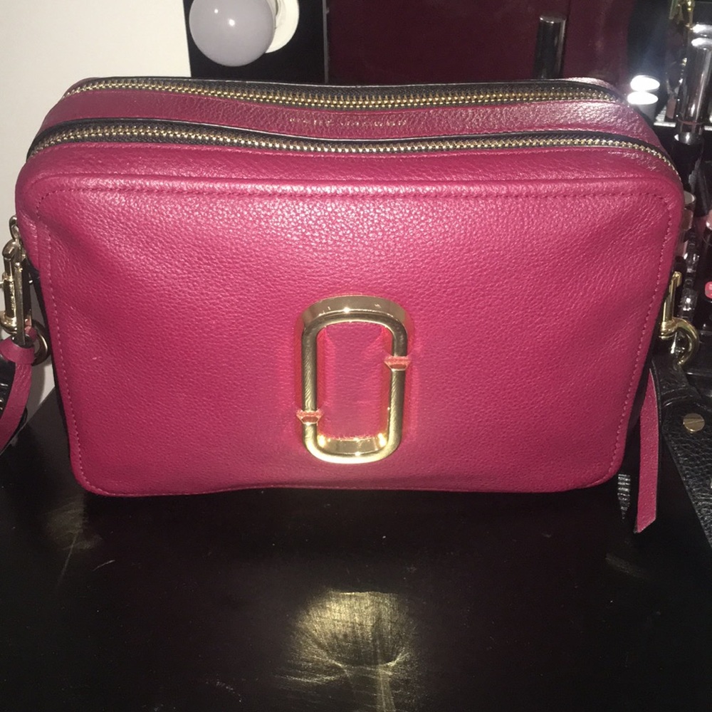 Marc Jacobs  Black + Burgundy Crossbody  purse Bag